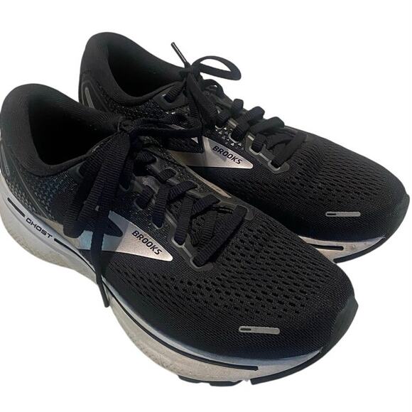 Brooks "Ghost 14" Women's Running Sneaker, Black/Silver, 7.5, #1203561D057 Wide - Picture 1 of 10